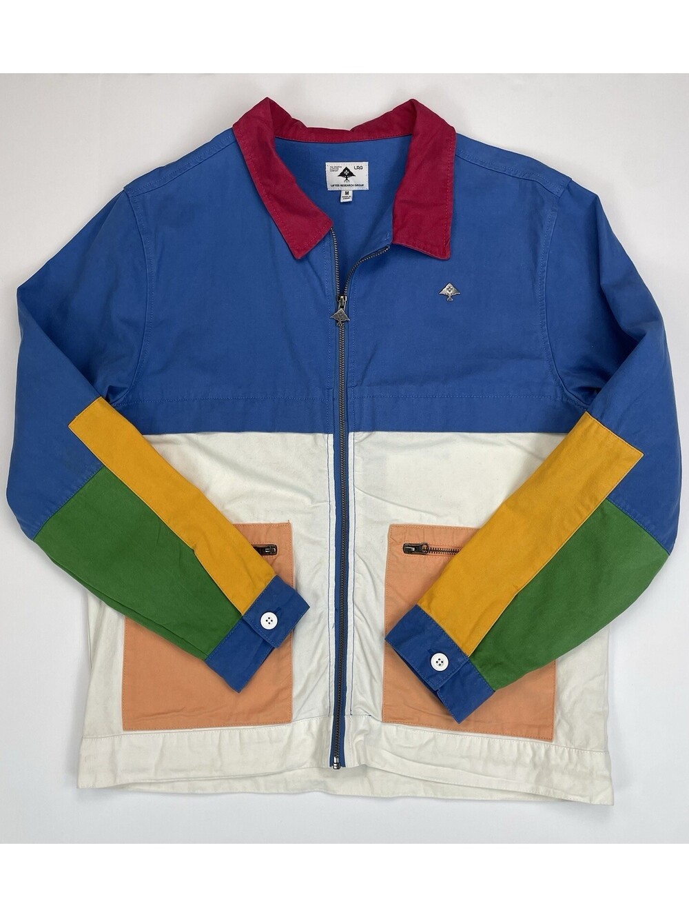LRG Colors of The Season Mens Colorblock Work Jacket Retro 90s Streetwear Size M